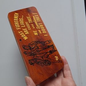 Vintage Fisherman Souvenir Plaque